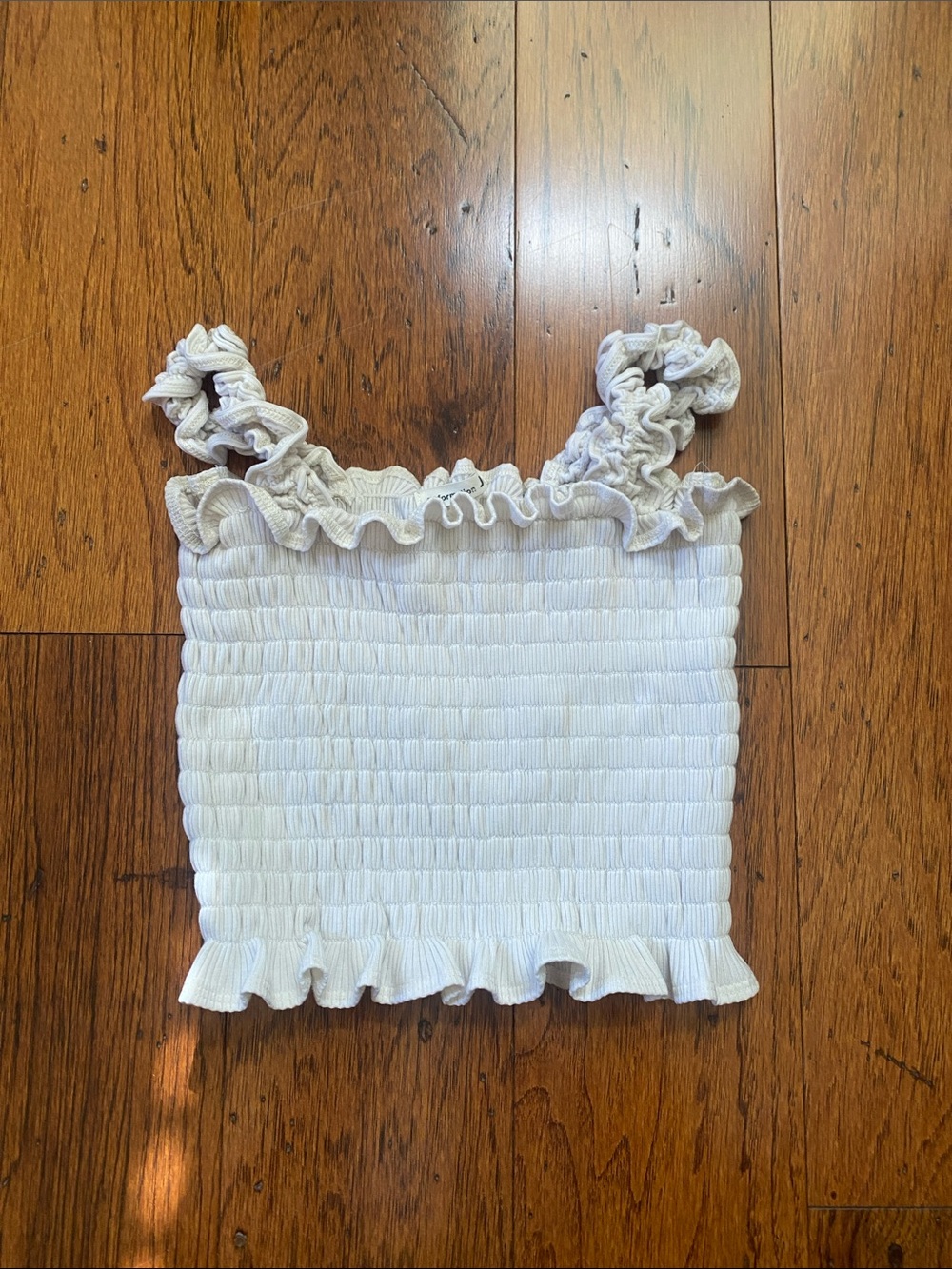 Reformation cream colored Leonore smocked tank top size small